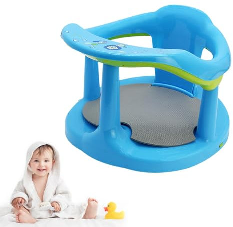 Asiento de bañera para bebé - Asiento de bañera para bebé para bañarse sentado - Asiento de baño con respaldo y ventosas, asientos estables y cómodos para sentarse