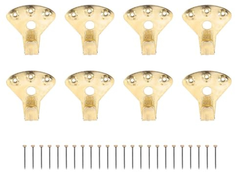 10pcs crochets en métal avec clous pour accrochage, Crochets pour cadre photo suspension de cadre pour cloisons sèches à tableaux avec clous porte-photos muraux cuivre