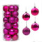 Entgoinggo Weihnachtskugeln, Dekoration, 24 Stück, bruchsicher, hängende Ornamente, mehrfarbig, Weihnachtsbaumschmuck (Rose)