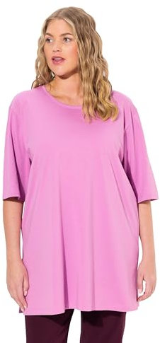 Ulla Popken Damen große Größen Übergrößen Plus Size T-Shirt, Rundhalsausschnitt, Relaxed, Halbarm Amethyst 46+ 486910801-46+