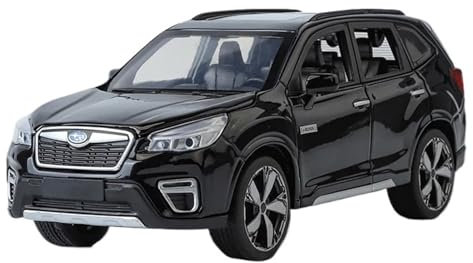 CJJXKBEP Fertiges Modellauto Diecast 1:30 for Subaru Forester Metall Auto Modell Zurückziehen Sound Licht Geländewagen Modelle Miniatur Auto Modell im Massstab(Black)