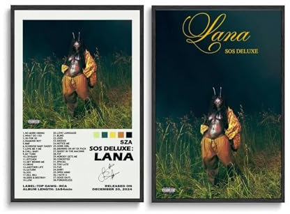 aizhimi Sza Poster Lana Sos, Deluxe-Albumcover, Wandkunst, Leinwandposter, Raumdekor, 30 x 45 cm, Stil 1, 2 Stück
