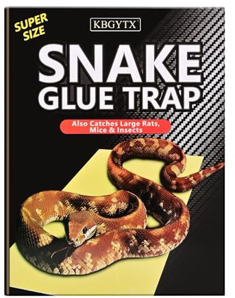 Paquete de 4 trampas de pegamento grandes de serpiente de 10 x 16 pulgadas con adherencia mejorada, tablero adhesivo para ratas de serpiente para casa interior y exterior, trampas de pegamento