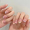 KQueenest Press on Nails Kurz French Tip – 24 Stück Bunt Nägel zum Aufkleben Kurz Eckig, French Tip Fake Nails mit Kleber, Quadratische Künstliche Nägel Set für Frauen