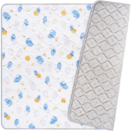 FREEAMG 180x200CM Krabbelmatte Baby, 2 cm Dicke Spielmatte Baby, rutschfeste Krabbeldecke, Maschinenwaschbare Babymatte Kindermatte (Elefanten Design)