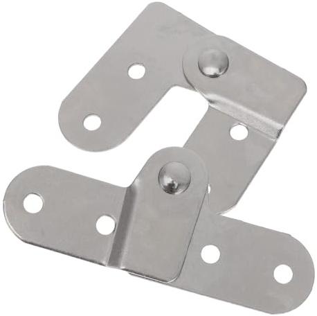 2, Bisagra de Escalera Plegable de Hierro, Plata | Accesorio Compacto, Instalación Sencilla, Diseño , Mejora Estabilidad, para Escalera de y Mano