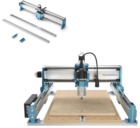 Genmitsu 4040-PRO MAX Router CNC+it di estensione per asse X | Trimmer 710W e Azionato da Guida Lineare, Area di Lavoro 410 x 405 x 77mm, per Taglio e Fresatura di Legno Metallo , Controll