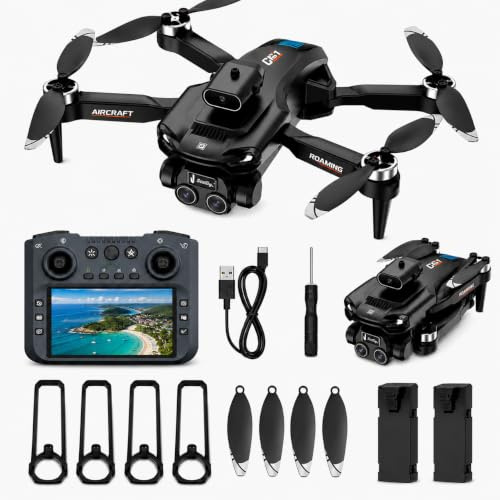Hiwoor 4,3FPV-Drohne mit integriertem Bildschirm, Hindernisvermeidung, 1080P Kamera, bürstenloser Motor, 20Min Flugzeit, faltbar,One-Touch Start/Landung, für Erwachsene&Anfänger