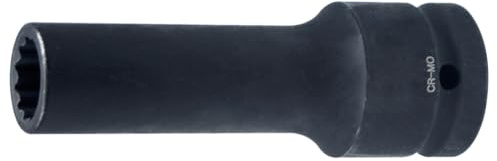 SW-Stahl 38007L Impact-Einsatz 3/4 Zoll, 19 x 110 mm Zwölfkant Nuss | Schlagschrauberfester Steckschlüsseleinsatz für LKW-Zylinderkopfschrauben, brüniert, Premium-Qualität, 20 mm Antrieb