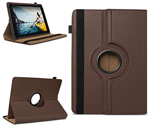 na-commerce Tablet Schutzhülle kompatibel mit Medion Lifetab E10714 P10752 E10702 P10710 P10612 P10752 P9701 E10604 P10603 E10714 P10606 P10602 Hülle Tasche 360° Drehbar Universal Case, Farben:Braun