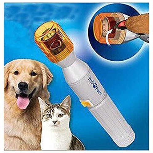 FakeFace Cortaúñas eléctrico seguro para mascotas, funciona con pilas, cortaúñas para perros y gatos, amoladora suave para el cuidado de las patas, kit de lima de uñas, rueda de limado suave, juego de
