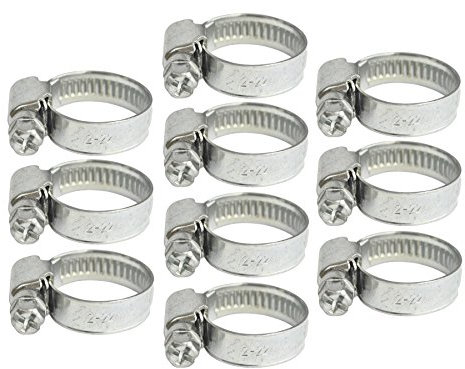Jubilee Hose Pipe Clamps/Clips for Air Water Fuel Gas 12mm- 22mm 10 Pack AT855