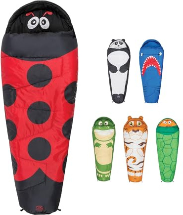 Kids Sleeping Bag For Camping, Hiking, Travelling, Indoor or Sleepover Lightweight 920g Themed Carry Backpack for Easy Transportation Mummy Style Toddler - Junior Warm Snuggle Sleep Bags by HiGHLANDER