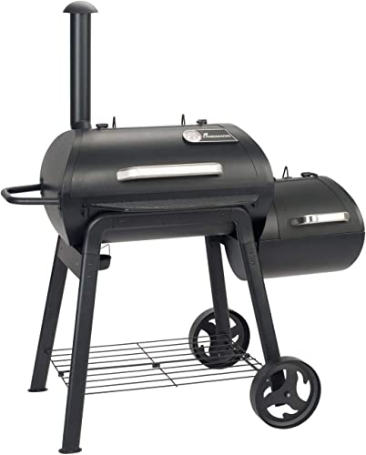 LANDMANN Smoker Vinson 300 | Smoker classique 18 pouces avec fonctions 4 en 1 | Design arrondi pour une circulation de l'air optimale | Grilles en acier émaillé massif & avec thermomètre de couvercle