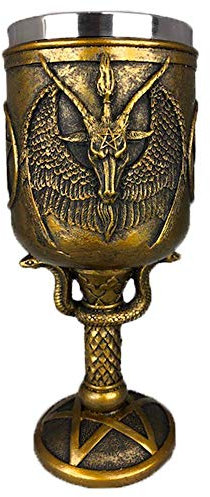 Baphomet Horned Sabbatic Goat Satanic Kelche & Kelche mit 425 ml Fassungsvermögen, abnehmbarer Edelstahlbecher