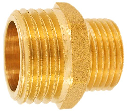 MegaHaustechnik Doppelnippel reduzierend Reduziernippel 1 mit 3/4 Rohr Zoll Aussengewinde AG - Gewinde Fitting Verschraubung aus Messing