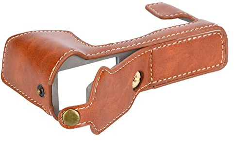 Topiky Kamerahälfte Gehäuse, PU Leder Bodenöffnung Version Kamera Schutztasche Hülle für Fuji XT10 XT20 XT30 Kamera(Braun)
