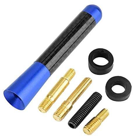 KSTE 3”Carbon Fiber Screw Radio Short Antenna Aerial Compatible with Universal Car Modification (Blue)