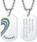 PROSTEEL Edelstahl Gay & Lesben Pride Kette für Männer Frauen LGBT Dog Tag Erkennungsmarke mit Halbherz und forever Gravur 55cm Weizenkette Homosexuell Modeschmuck für Jahrestag