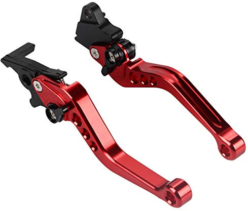 Aramox 2Pcs Clutch Brake Lever,22mm 7/8inch Universal Motorcycle Clutch Drum Brake Lever Handle CNC Aluminum(Red)
