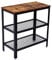 ALPIKA 3-Tier Retro Side Table, Console Table with Storage Rack, Narrow Nightstand for Small Spaces, Mesh Shelf for Living Room, Bedroom, Entryway, Kitchen Storage Table,Easy Assembly, Rustic Brown