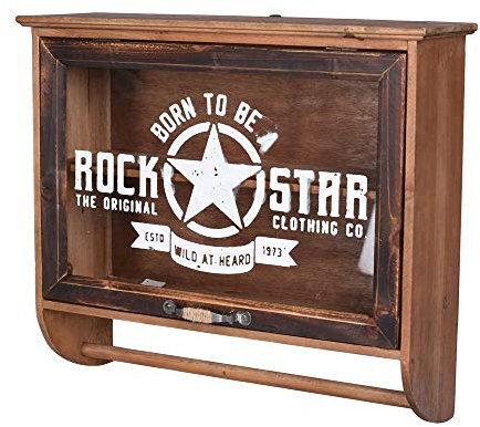 Wandvitrine „New York LOFT“ – Hängeschrank | Holz & Glas | Handtuchhalter | Wandregal im Industrial Stil lof085 Palazzo Exklusiv