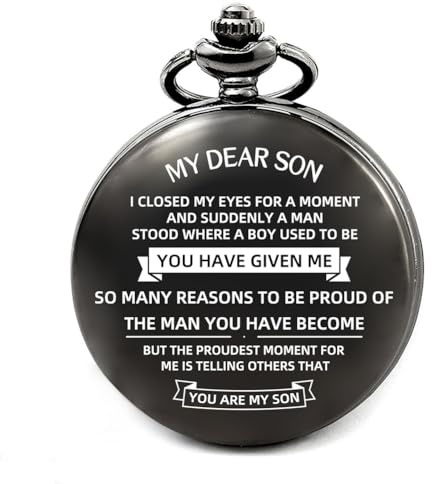 Montre de Poche personnalisée pour Homme - Cadeau pour la Saint-Valentin, Un Anniversaire, Une Remise de diplôme, la fête des pères, Noël
