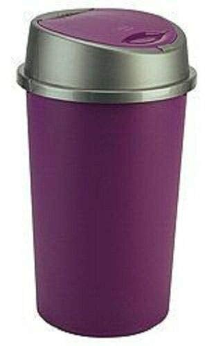 KetoPlastics 45 Liter 45 Litre 45L TOUCH BIN Colour Bin for Home Garden Office School Kitchen Bathroom Top Bin Portable Pedal Bin Removable Lid (PLUM)