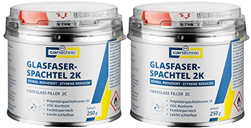 CARTECHNIC 2X 2K PE Glasfaserspachtel Spachtelmasse Glasfaser Spachtel 250g