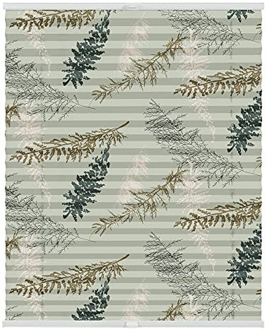 Lichtblick Plissee Klemmfix mit Motiv, ohne Bohren, Verspannt, Blickdicht, Lichtdruchlässig, Made in Germany, Julia Schumacher, Fir Branches - Grün 80 x 130 cm (B x L)