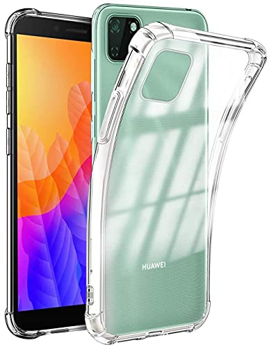 Verco Handyhülle für Huawei Y5P Case, Anti Shock Schutzhülle für Huawei Y5P Hülle Transparent [Robuste Flexibles Silikon] - Clear