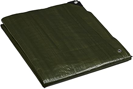 Relaxdays Lona Impermeable 120 g/m², 4 x 6 m, Tela Toldo con Ojales, Resistente al Desgarre, Lona para Piscina, Verde