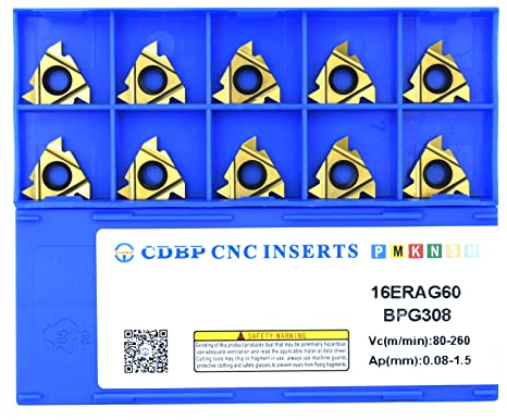 CDBP 16ER AG60 /16IR AG60 CNC Inserto IN Metallo Duro Tornio Inserti 16ER 3/8 AG60, 10 pezzi