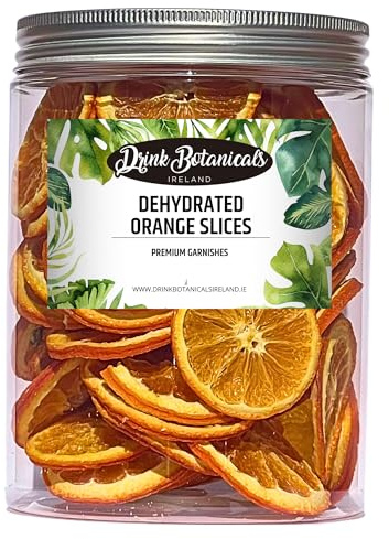 Dehydrated Dried Orange Slices | Wheels | 50 + Servings Approx | 100% Natural | For Cocktails, Wreath Making, Tea, Cakes, Decoration | Dried Orange For Cocktails | PET Jar | 5.29 oz | 150 Grams