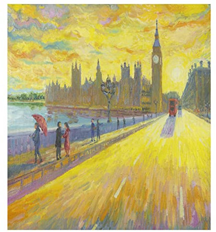 Naanle Geschirrspüler-Magnetabdeckung, Ölgemälde, Big Ben Front-Geschirrspülerabdeckung, magnetische Heimschrank-Aufkleber, Geräte, Aufkleber, Kühlschrank, dekorativ, 58,4 x 66 cm