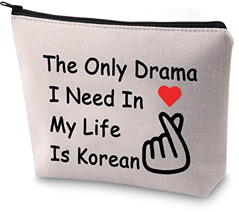 LEVLO Koreanische Drama Lover Make-up-Tasche The Only Drama I Need in My Life is Koreanische Kosmetiktasche für K-Drama Mom, The Only Drama