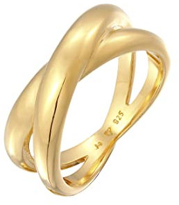 Elli Ring Damen Wickel X-Form Kreuz Trend in 925 Sterling Silber