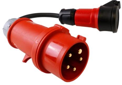 CEE Adapter Starkstrom 16A 30cm Stecker auf 230V belg/Franz System Doktorvolt
