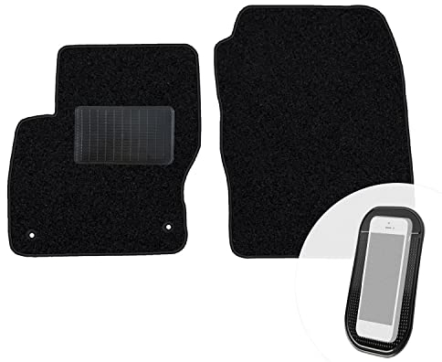 moto-MOLTICO Vorne Fußmatten Auto Velours Autoteppiche Schwarz Automatten Set 2-teilig passend für Ford Focus III 2011-2018