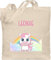 Baumwolltasche - Einhörner - Süßes Einhorn mit Name personalisiert I Unicorn - Unisize - Naturweiß - kinder stoffbeutel kindergarten wechselkleidung kita tasche unicorns regenbogen beutel