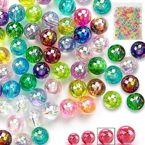 Mbsomnus 700 Stück Perlen zum auffädeln 8mm Bastelperlen Bunte Perlen Armbänder Selber Machen Kinder Erwachsene mit loch Acrylperlen für DIY Schmuckherstellung Halsketten Kleidung Basteln (15 Farben)