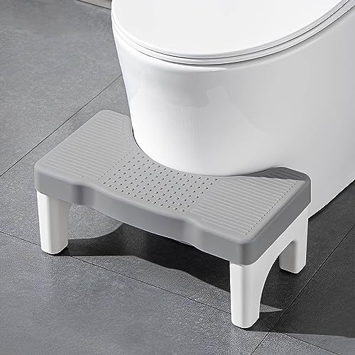 Tabouret de toilette pour adulte | Tabouret | Tabouret de WC – Lutte contre les hémorroïdes, la constipation, les ballonnements, le syndrome du côlon irritable, les ballonnements gris