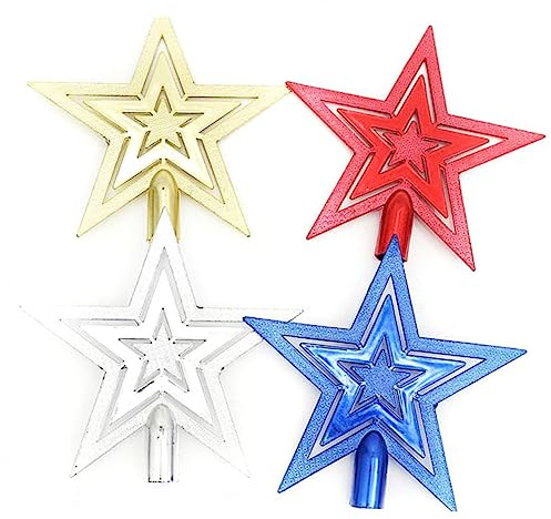 HAKIDZEL Weihnachtsbaumspitze Stern 10 cm Christbaum Spitze Sterndesign Baumspitze Für Weihnachtsdeko Leichtgewichtig Und Langlebig