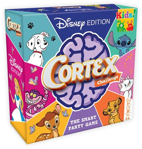 Zygomatic, Cortex Challenge Kids! Disney Edition, Familienspiel, Brettspiel, 2-6 Spieler, ab 6+ Jahren, 15 Minuten, Mehrsprachig