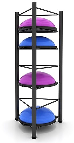 Exercise Half Balance Ball Storage Rack - Home Gym Workout Equipment 3/5/6/7 Tier Floor Stand Storage Organizer for Bosu Slam Bowling Medicine Balls ( Color : Black , Size : 7 layer - 190cm/74.8in )