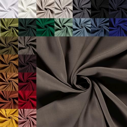 Viskose Uni Meterware - luftiger Viskosestoff einfarbig - fließender Blusenstoff, leichtes Sommerkleid nähen - Ökotex 100 *Ab 50cm, Farbe: 054 Taupe