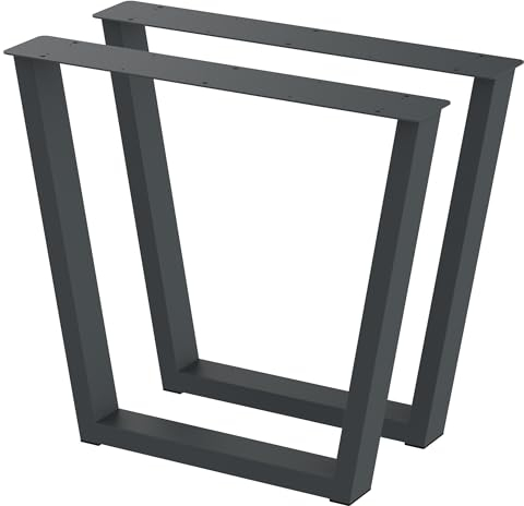 BK Styl 2 Stück Tischbeine aus Metall V2-Form | Tischgestell aus 80x40mm Profilen | Tischkufen Tischfüße Möbelbeine für Schreibtische & Esstische I Stahl Pulverbeschichtet I DIY (815x720mm Anthracit)