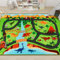 AKUNRUG Autoteppich Kinder,100 X 150 cm Dinosaurier Auto Teppiche Kinder,rutschfest Spielteppich StraßE,Maschinenwaschbar Kinderteppich Jungen füR Spielzimmer,Schlafzimmer,Wohnzimmer