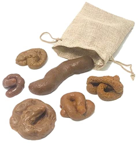 SkyGad Fake Kacke, 6pcs Kackhaufen Scherzartikel Fake Scheiße Kackwurst Scheißhaufen KOT, Ganz Große Kacke Scheiße Tricky Toys Prank Requisiten mit Drawstring Tasche für Halloween April Fools