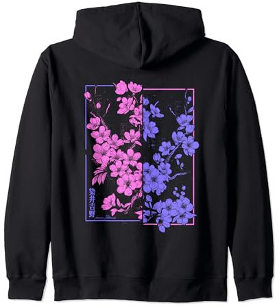 Giappone Ukyio-e Estetica Giapponese Fiori Di Ciliegio Felpa con Cappuccio